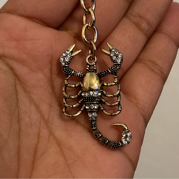 Pia Rhinestone Scorpion Strap Sandals In Gold main image 1